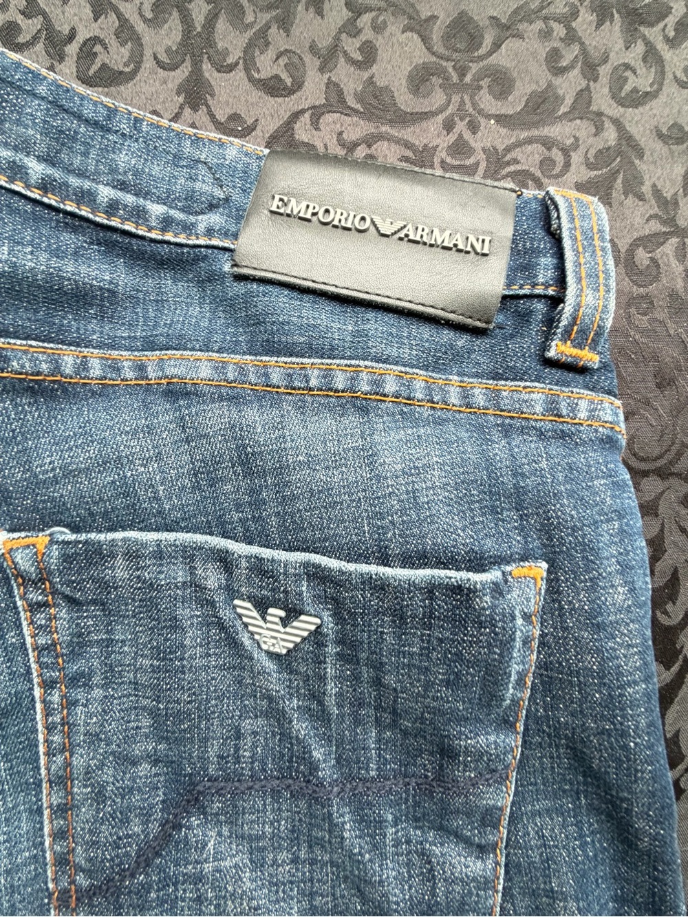 Emporio Armani J15BY Slim Fit Jeans Men’s Size 33 Blue Wash Designer Denim Italy